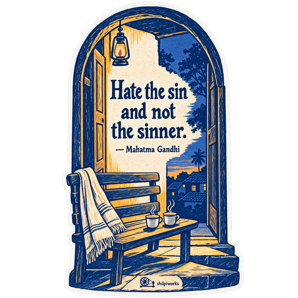 Gandhi Compassion Wisdom Quote Sticker