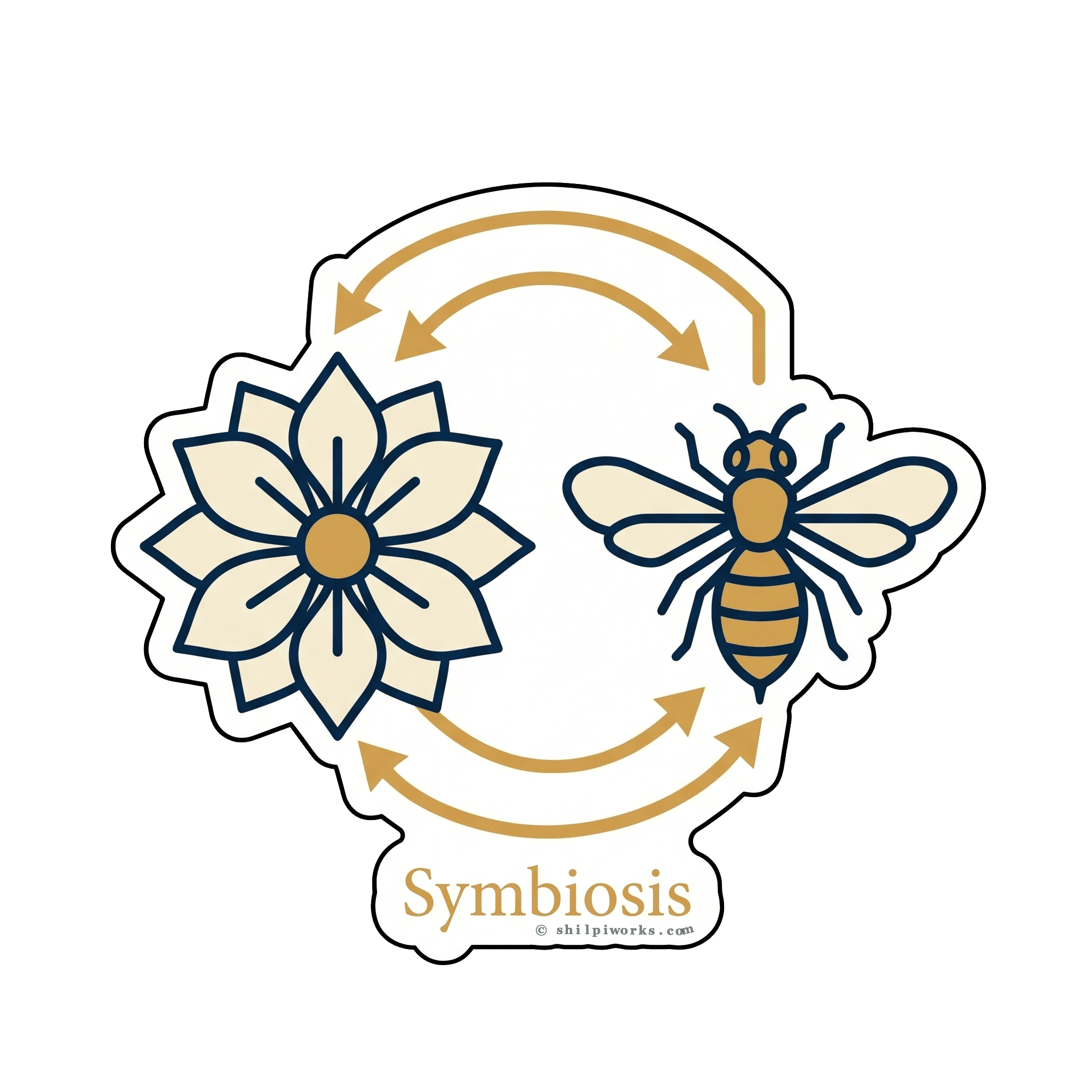 Symbiotic Bee and Flower Connection