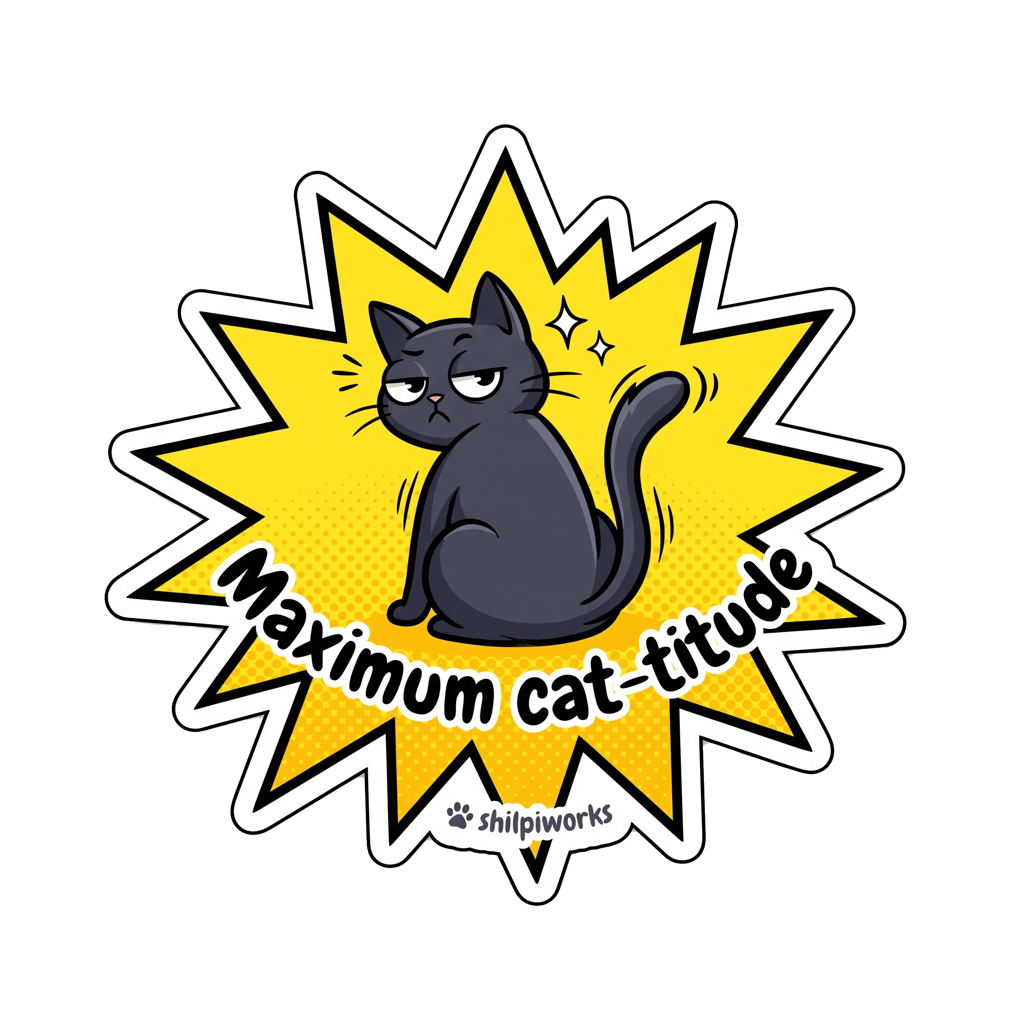 Sassy Black Cat Attitude Burst