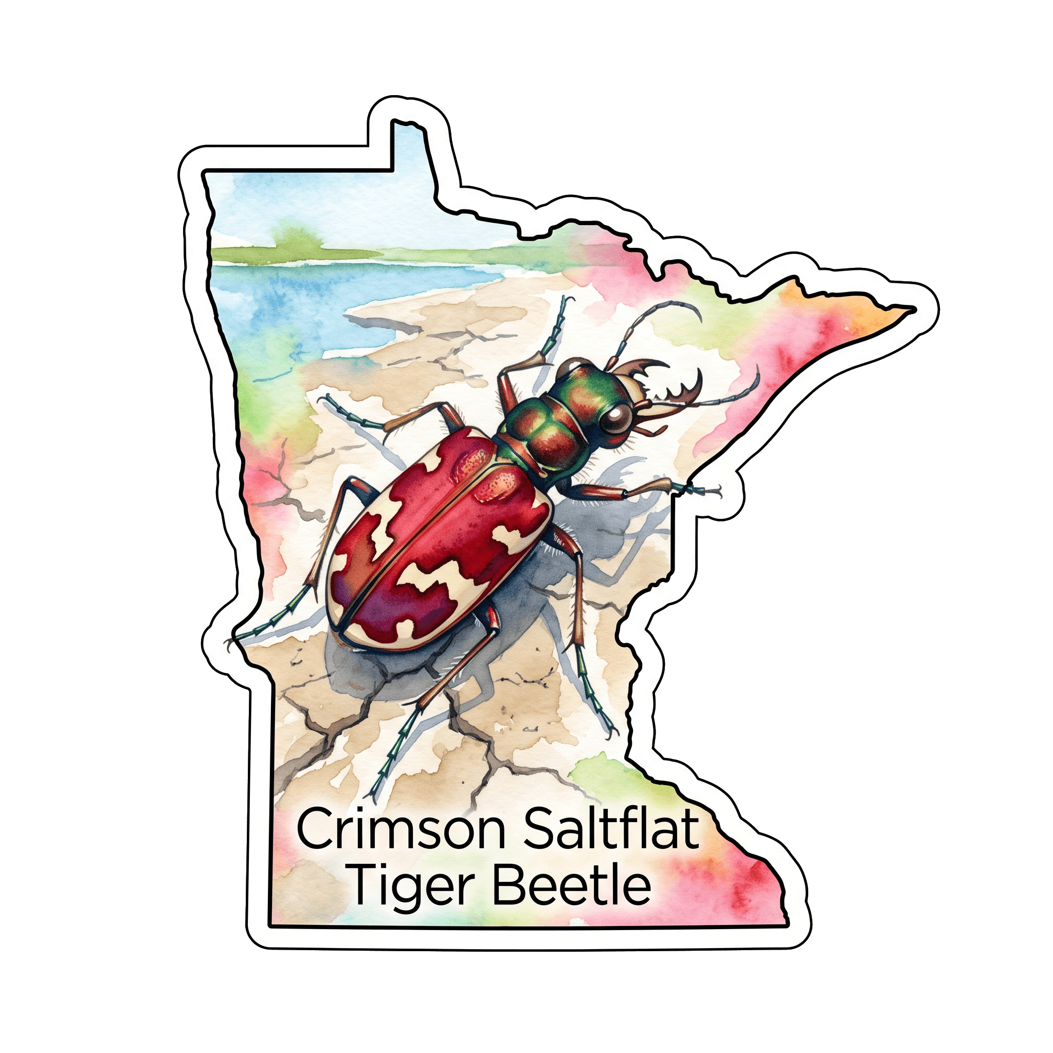 Crimson Saltflat Tiger Beetle: Alkali Speedster