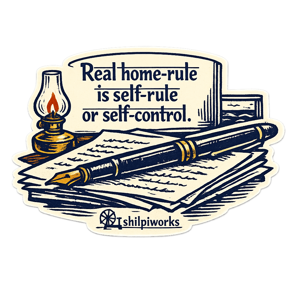 Gandhi Self-Rule Quote Sticker
