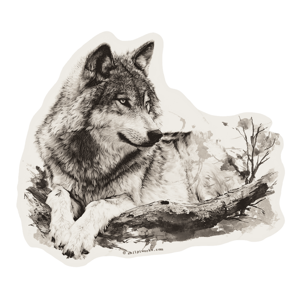 Resting Wolf Art