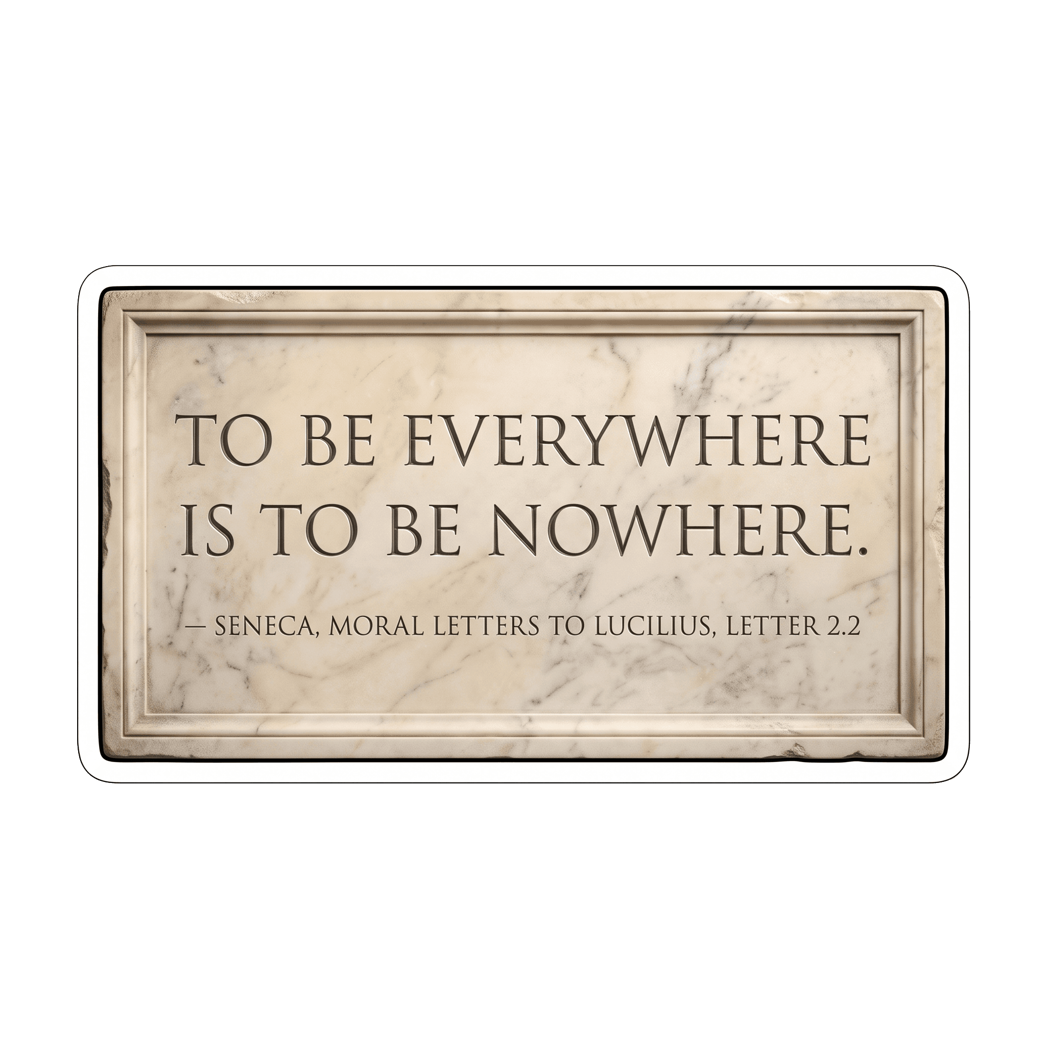 Seneca's Focus Philosophy Inscribed Marble Tablet