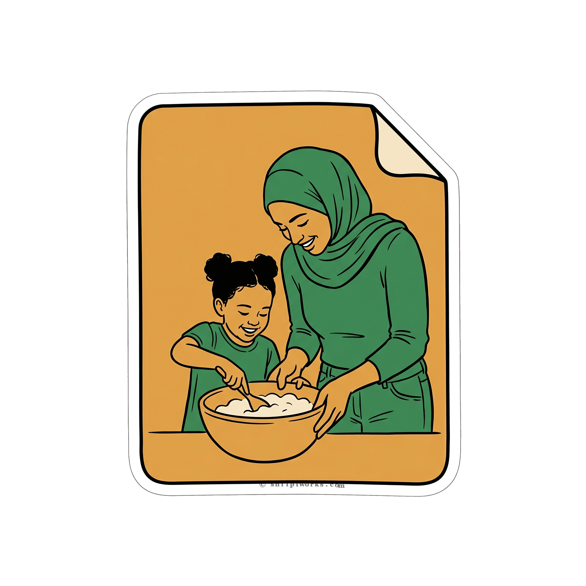 Joyful Mother Daughter Baking