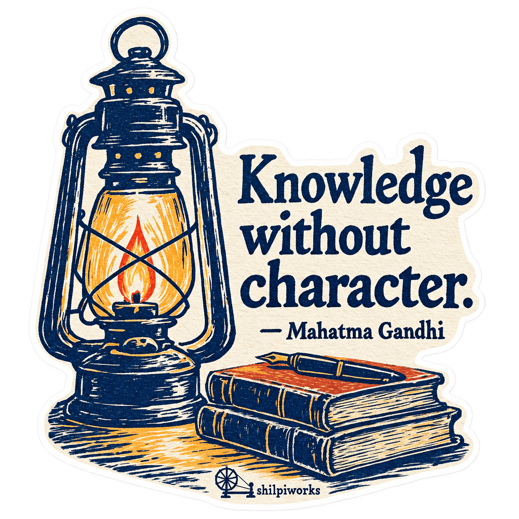 Knowledge Without Character Quote Sticker