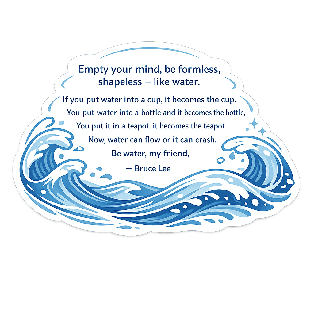 Bruce Lee Water Wisdom: Adaptability Flowing Wave