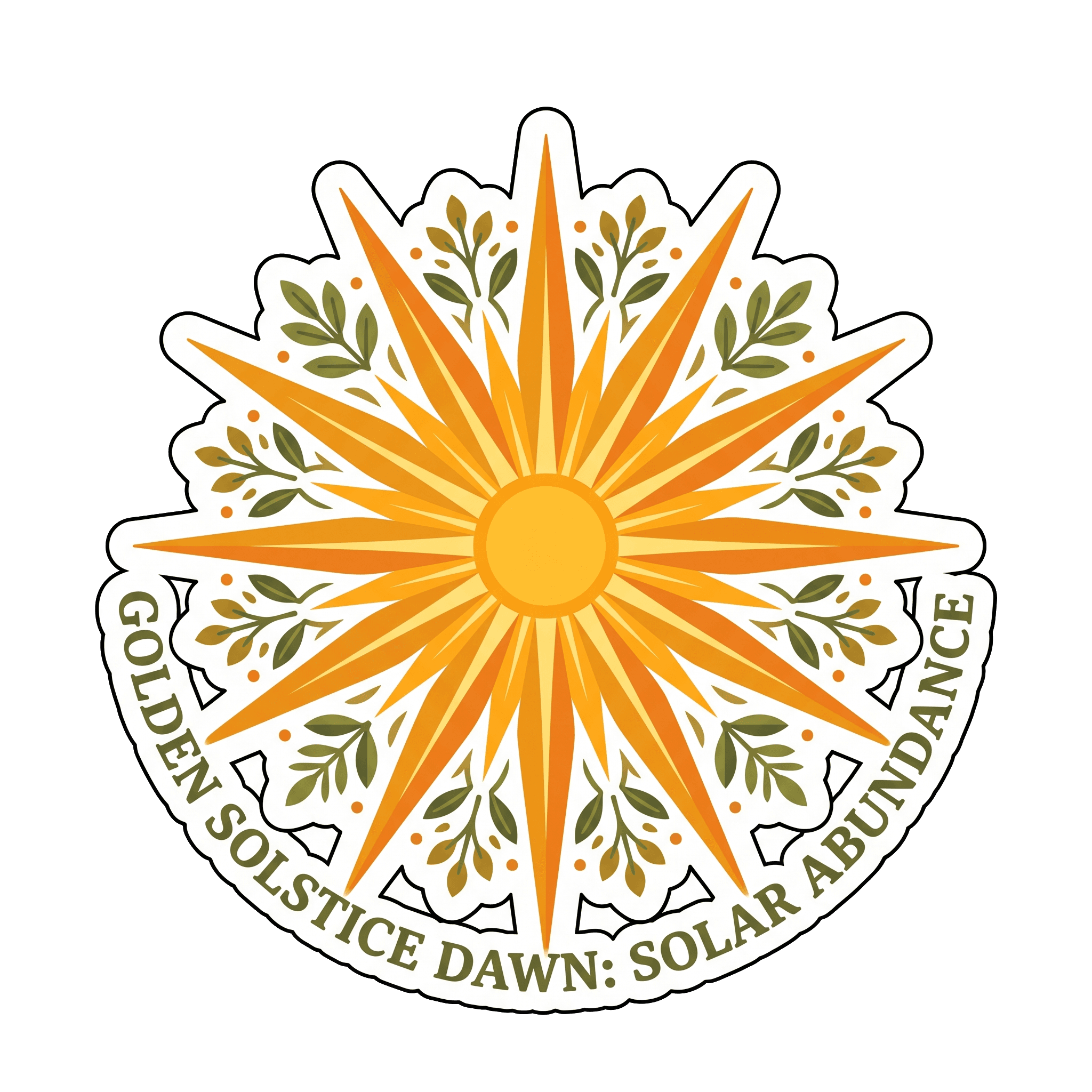 Golden Solstice Dawn: Solar Abundance Sunburst Emblem