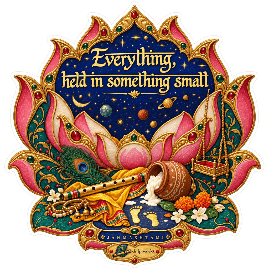 Divine Cosmos Krishna Quote Sticker