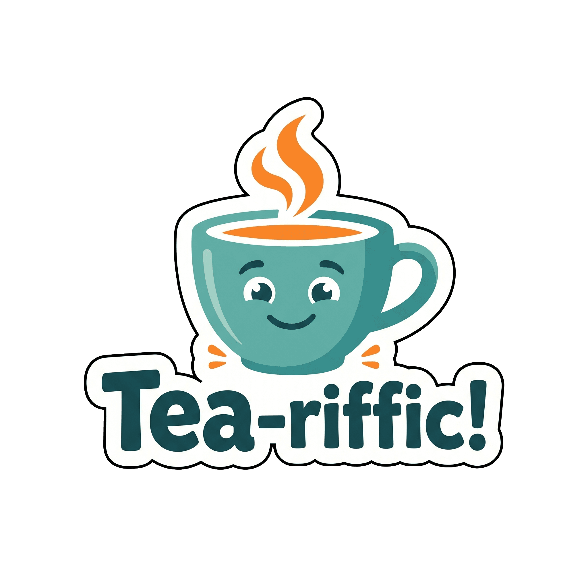 Cheerful Tea Pun Mug Character