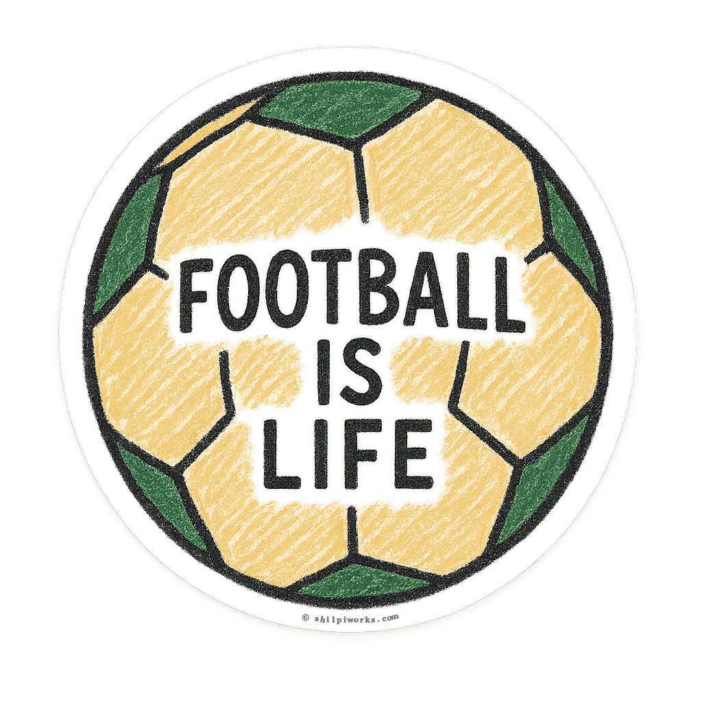 Football emblem with 'Football is Life' message