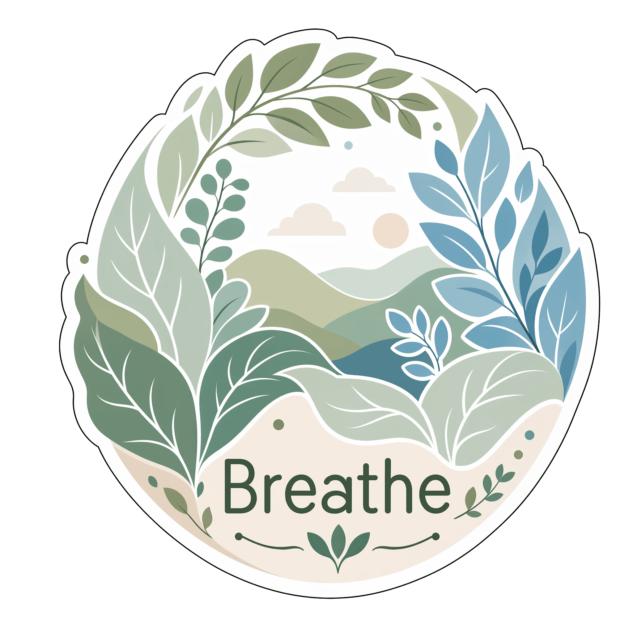 Breathe Serene Botanical Landscape