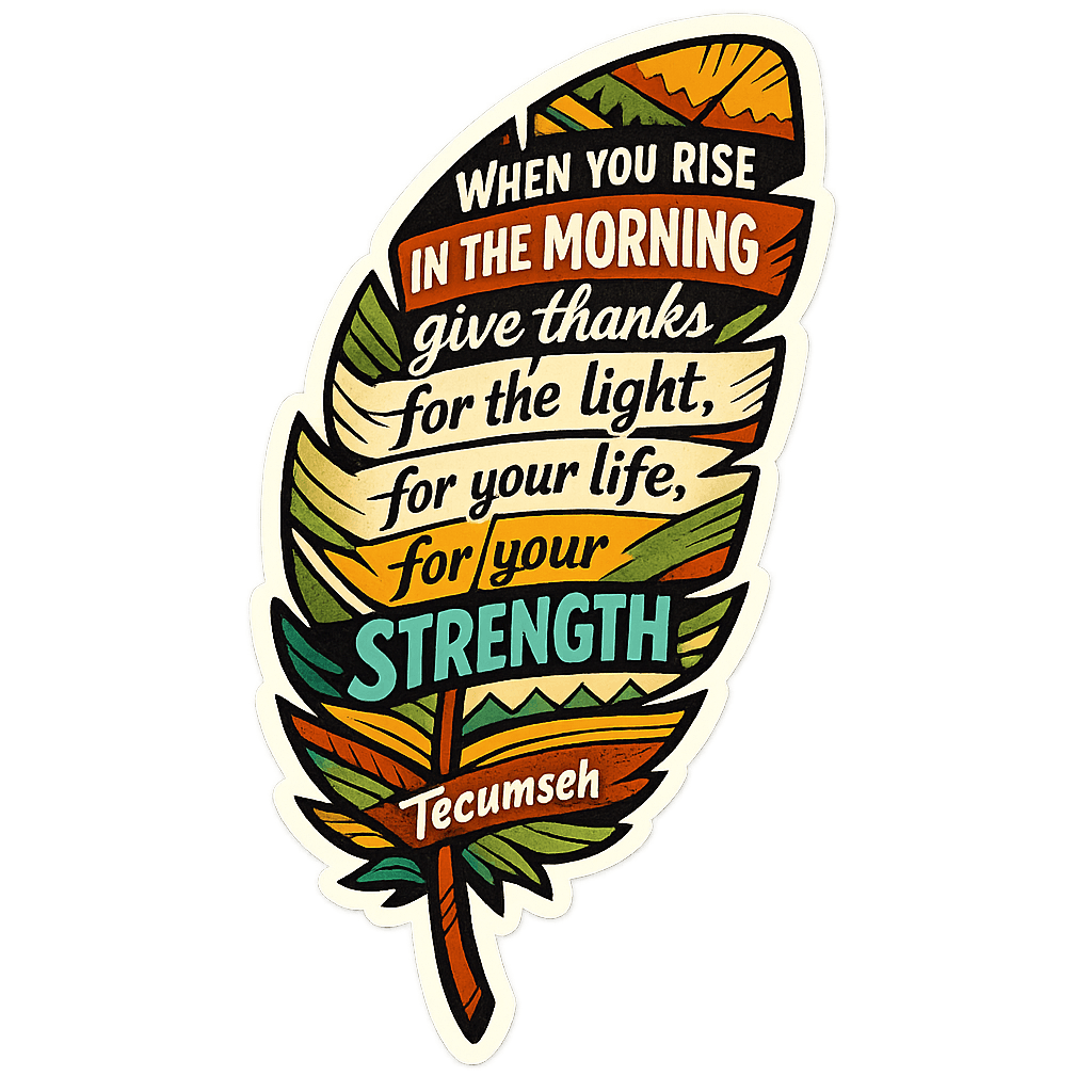 Tecumseh Morning Gratitude Feather