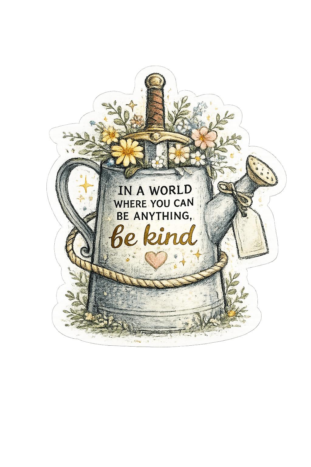 Be Kind Watering Can Graphic