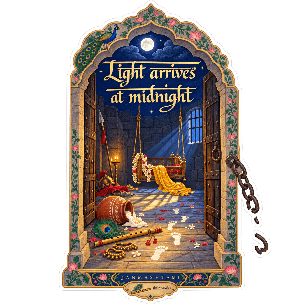 Midnight Divine Light Quote Sticker