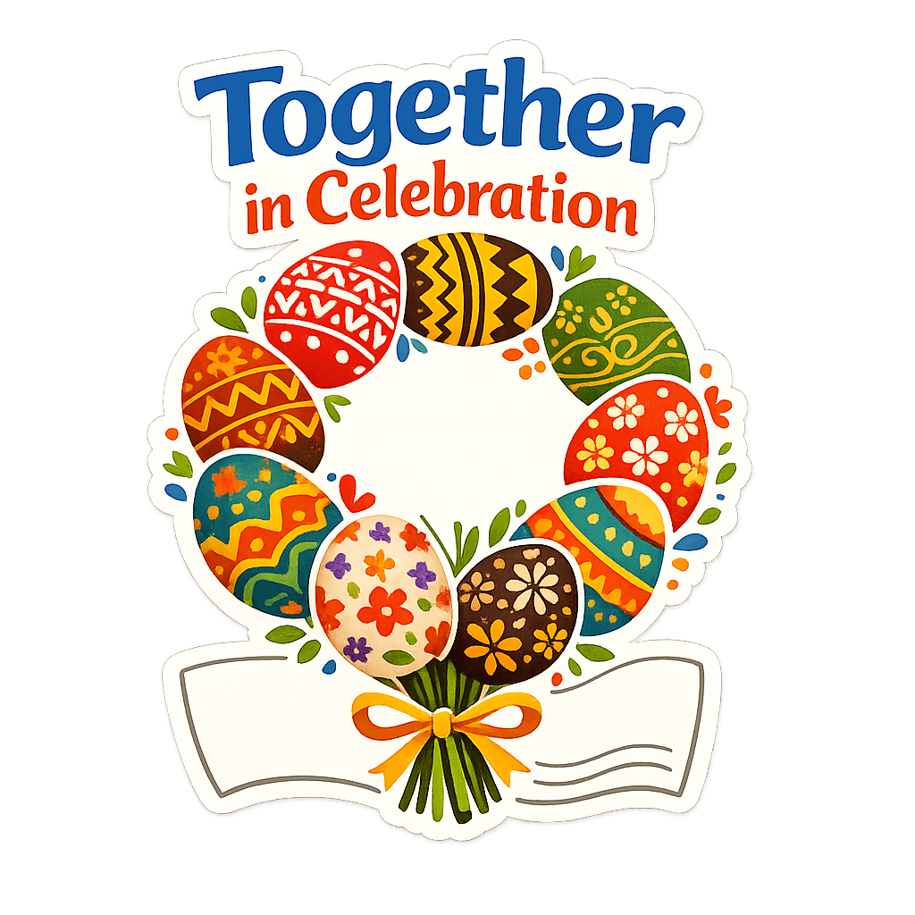 Festive Easter Egg Wreath of Togetherness