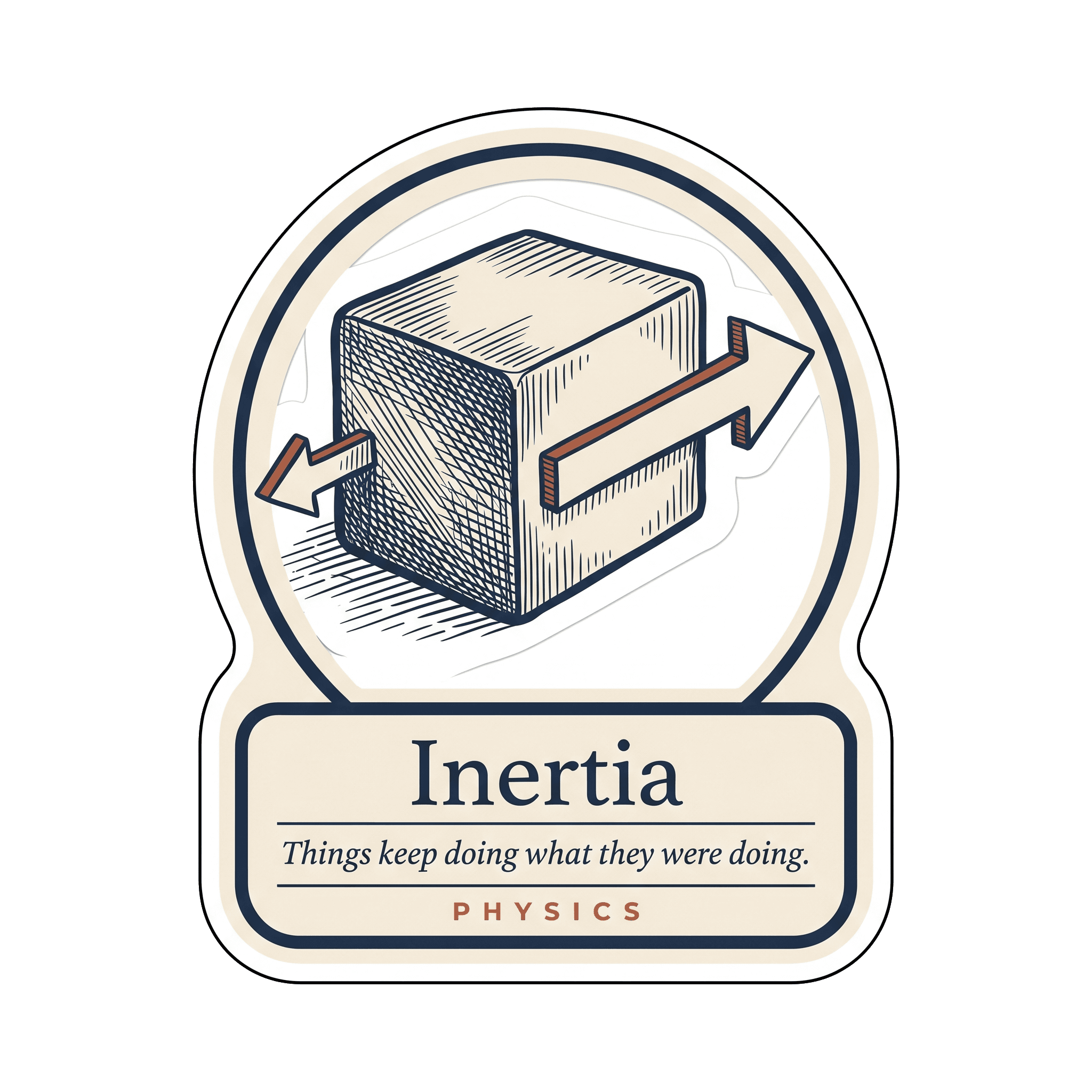 Inertia Physics Principle Emblem