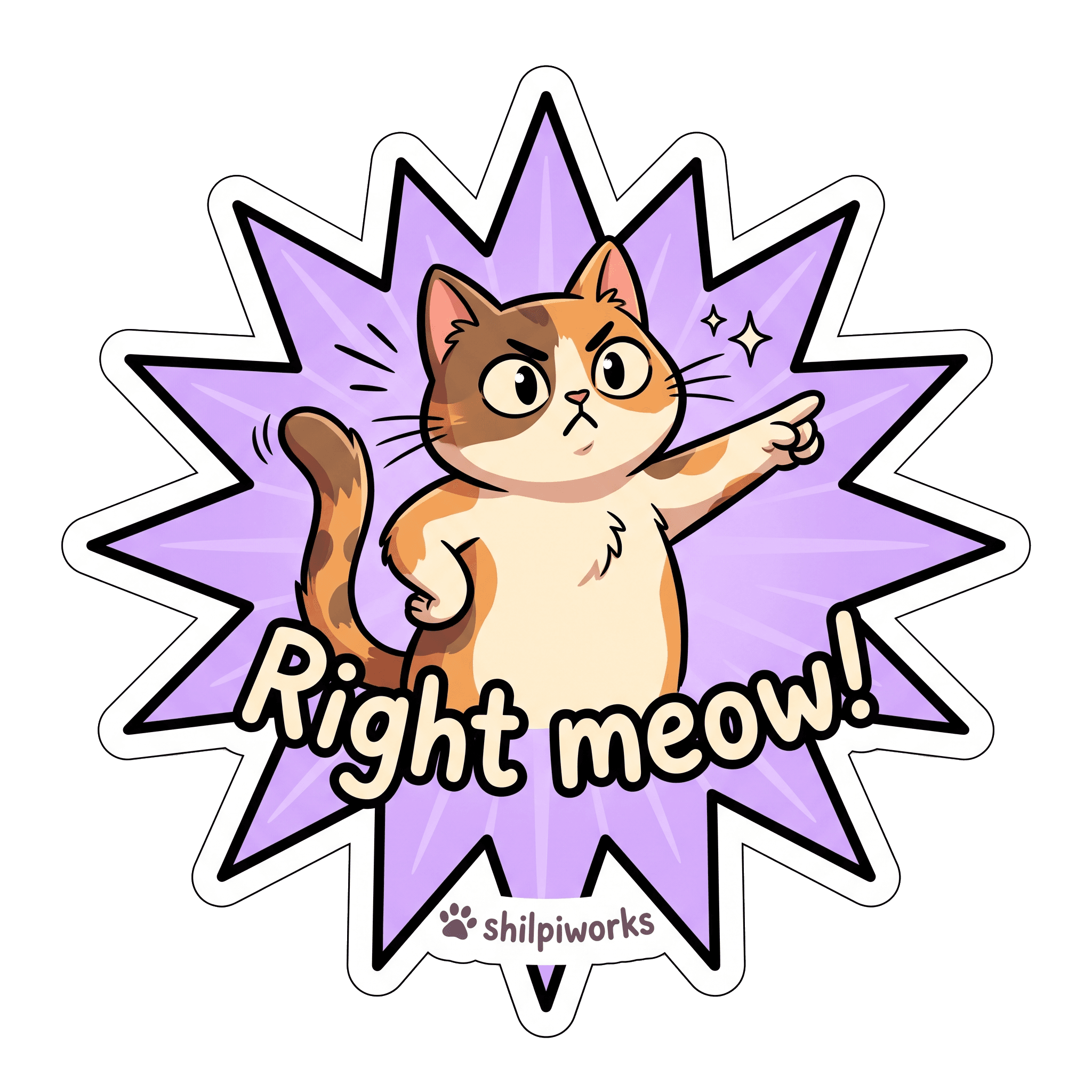 Bossy Calico Cat Pun Action Burst