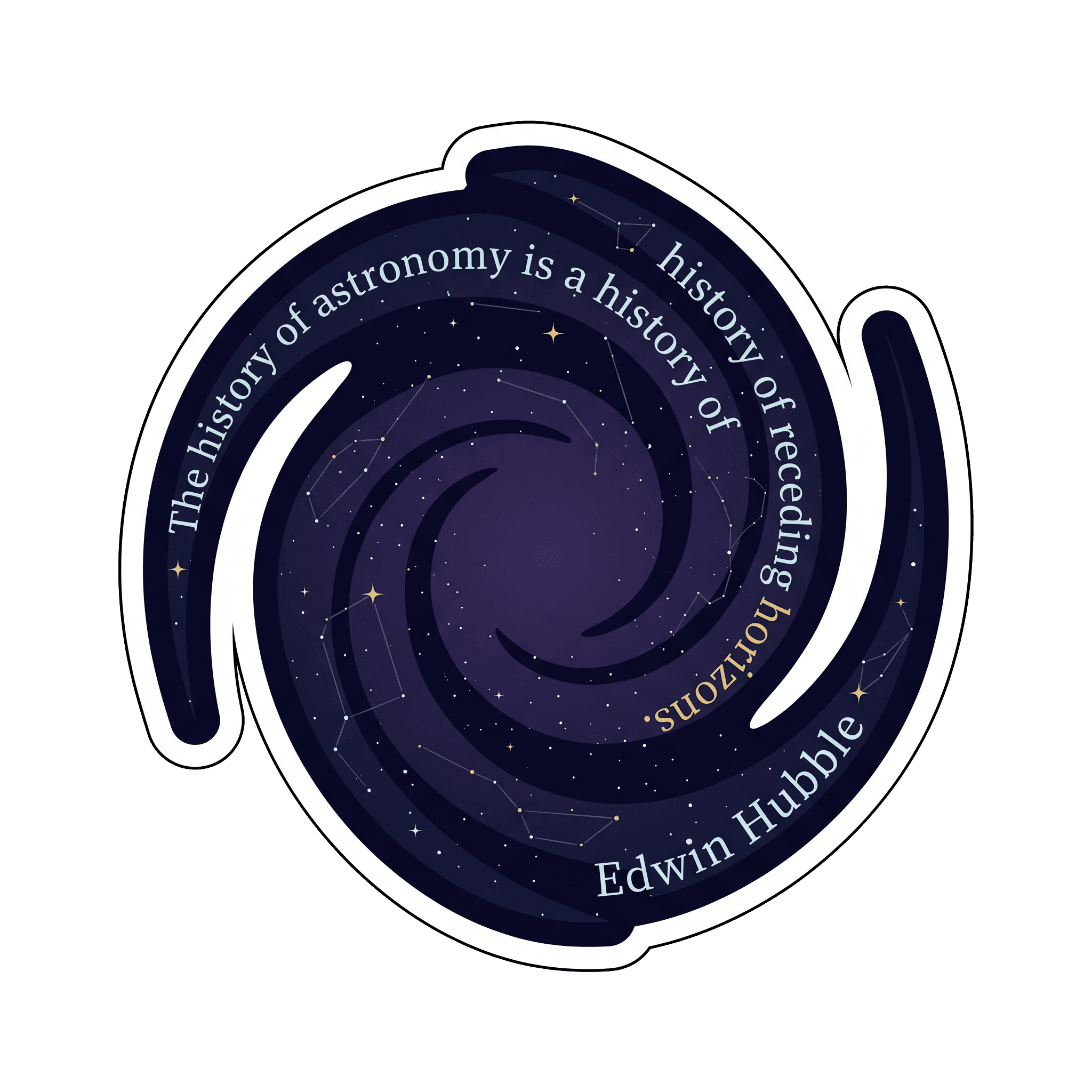 Cosmic Horizons Hubble Quote Sticker