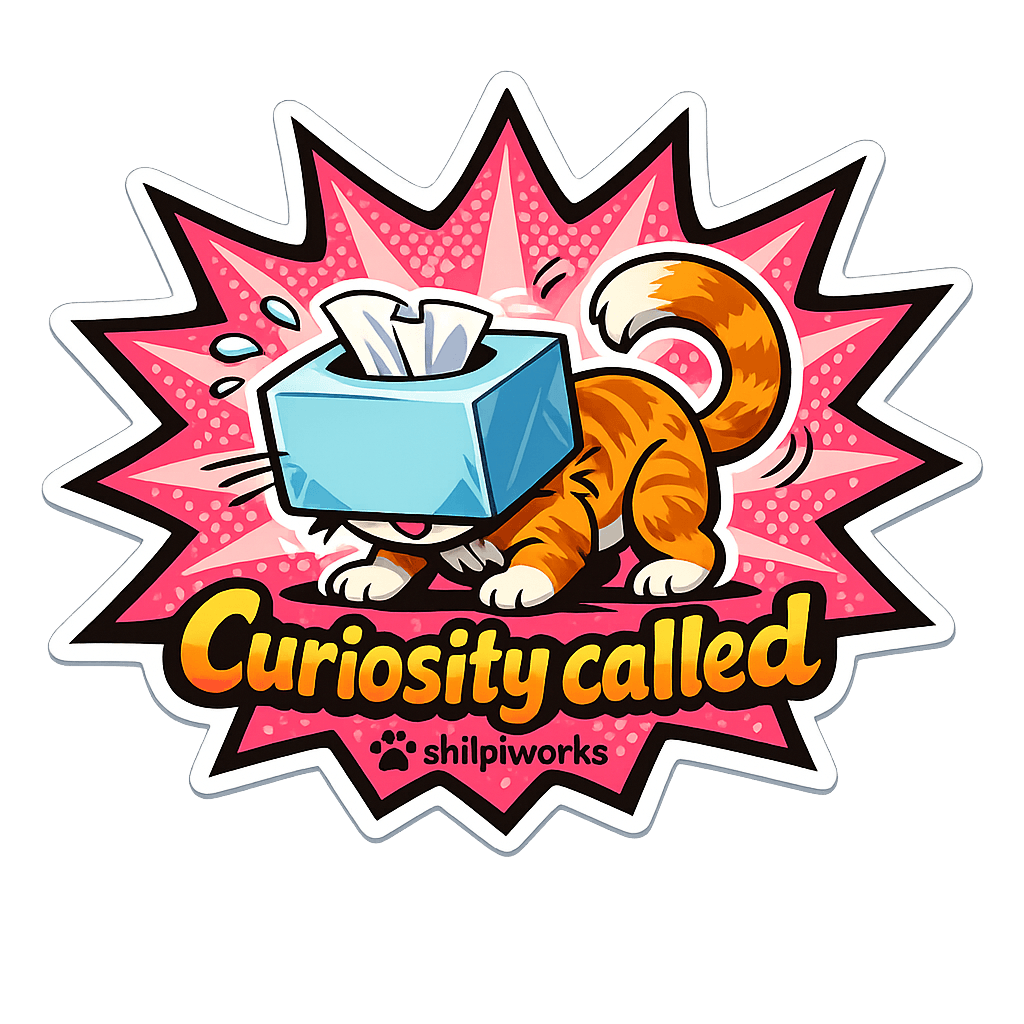 Curiosity Called Goofy Cat Sticker