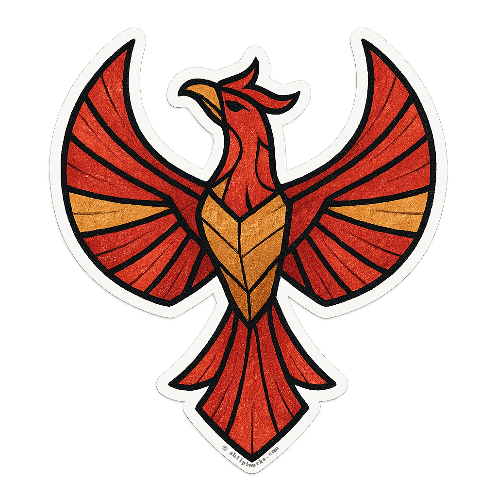 Geometric Phoenix Art