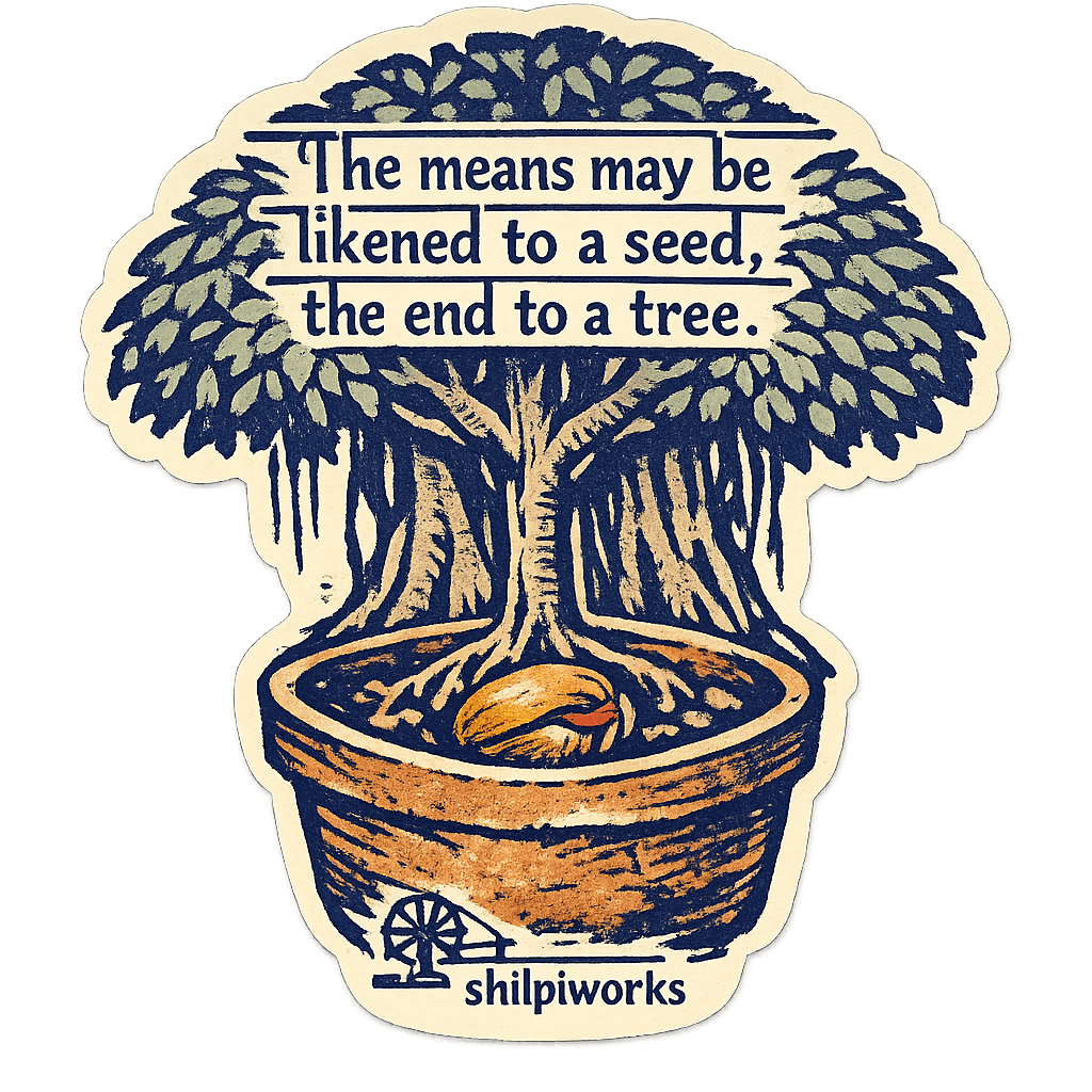 Gandhi Seed and Tree Quote Sticker