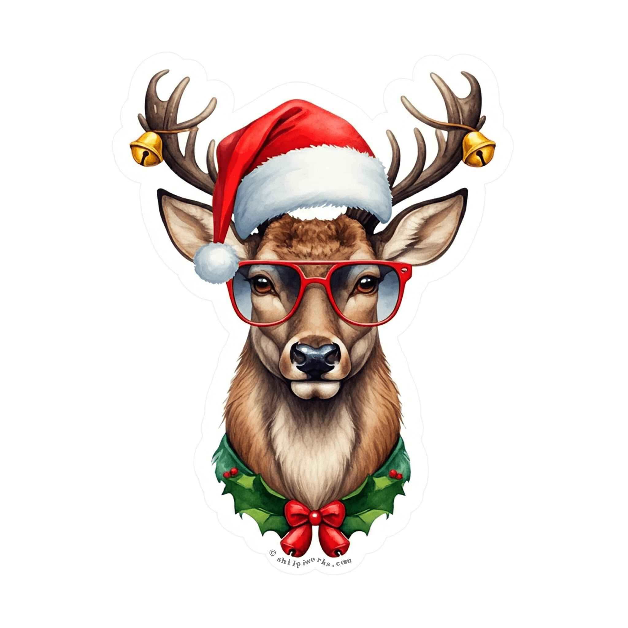 Festive Reindeer with Glasses Holiday