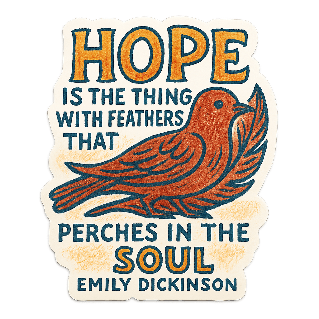 Emily Dickinson Hopeful Soul Bird Literary Art
