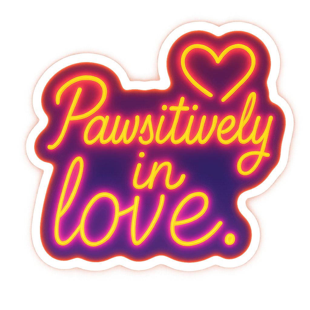 Pawsitively in Love" Glowing Quote Art