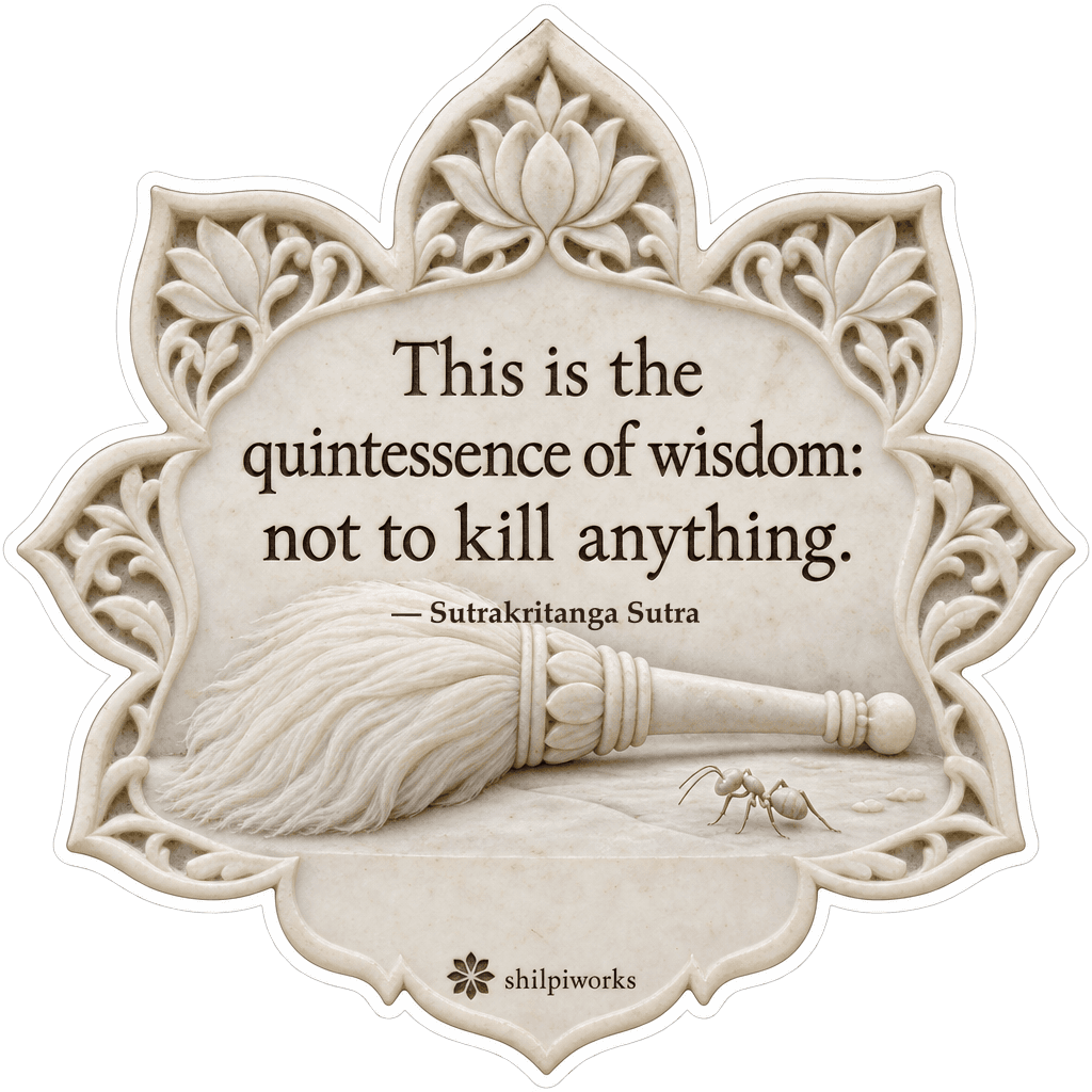 Quintessence of Wisdom Jain Ahimsa Marble Plaque