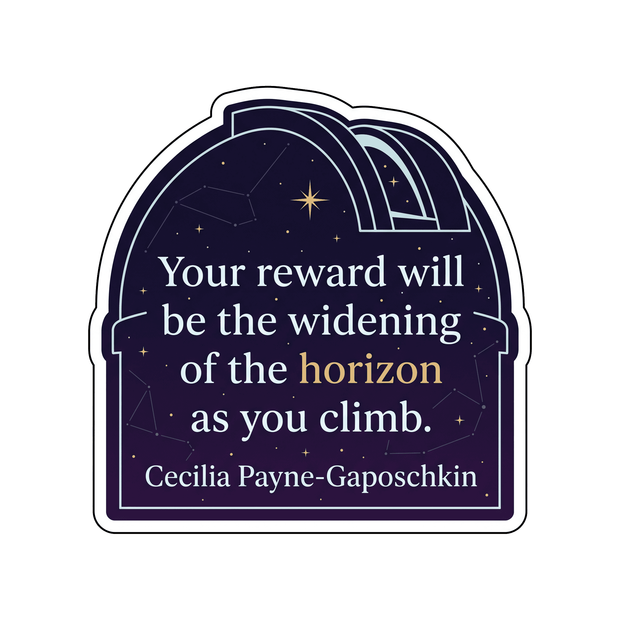 Widening Horizon Astronomy Quote Sticker