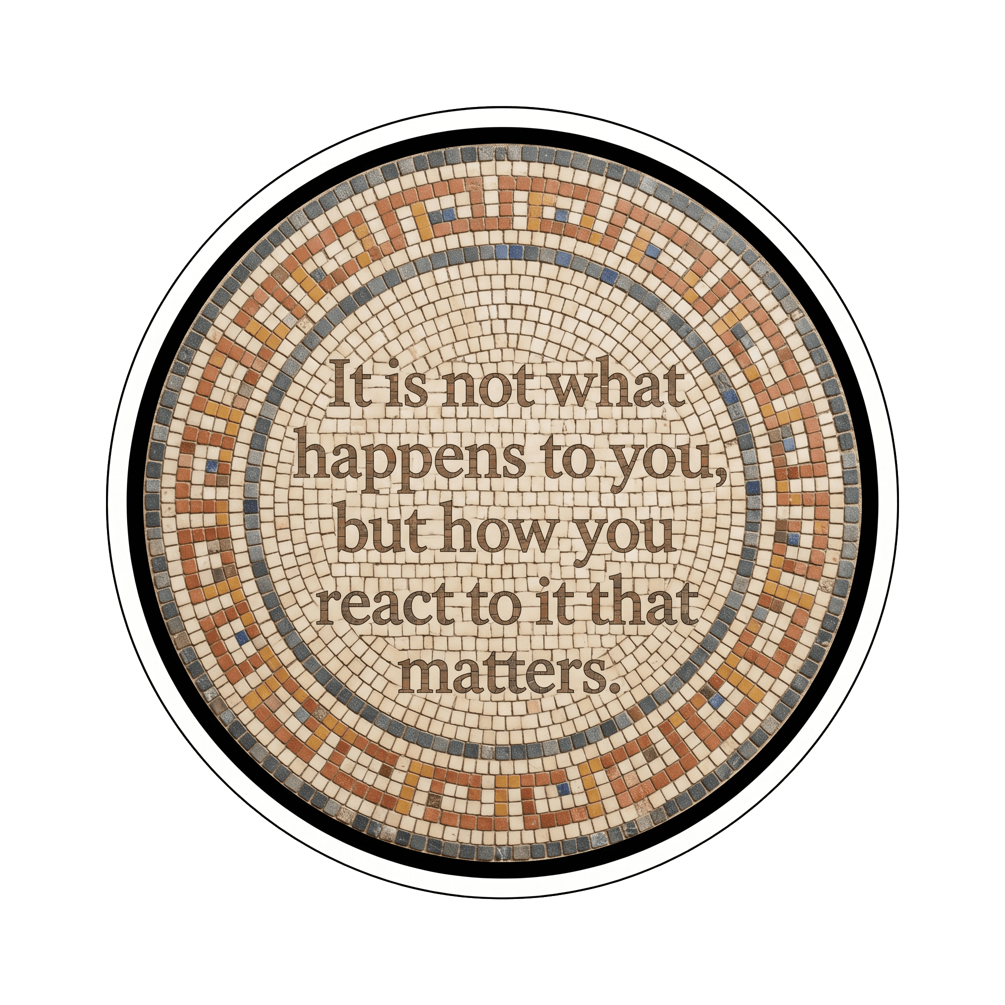 Stoic Wisdom Medallion: Reaction Defines You