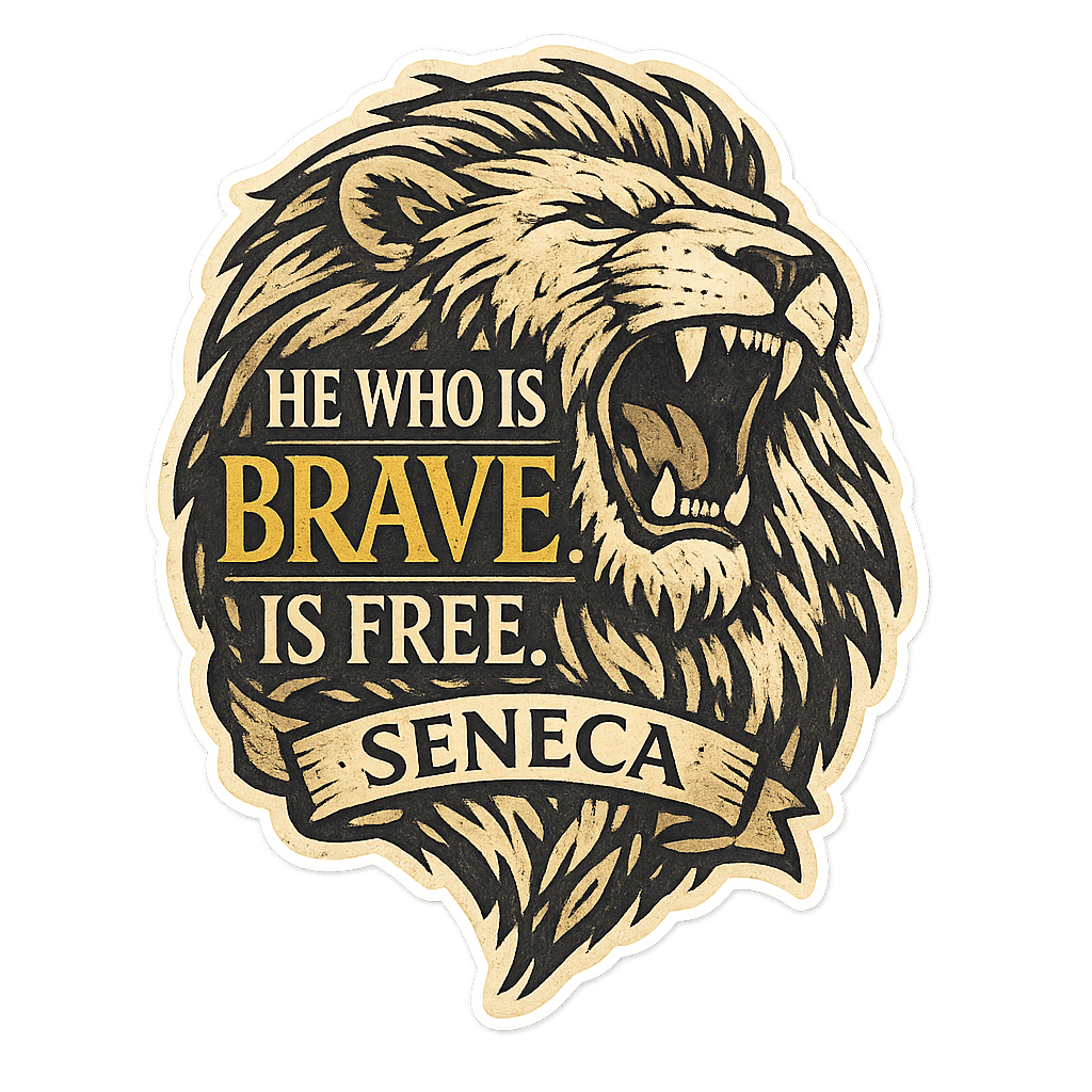 Stoic Wisdom: Courageous Lion's Roar
