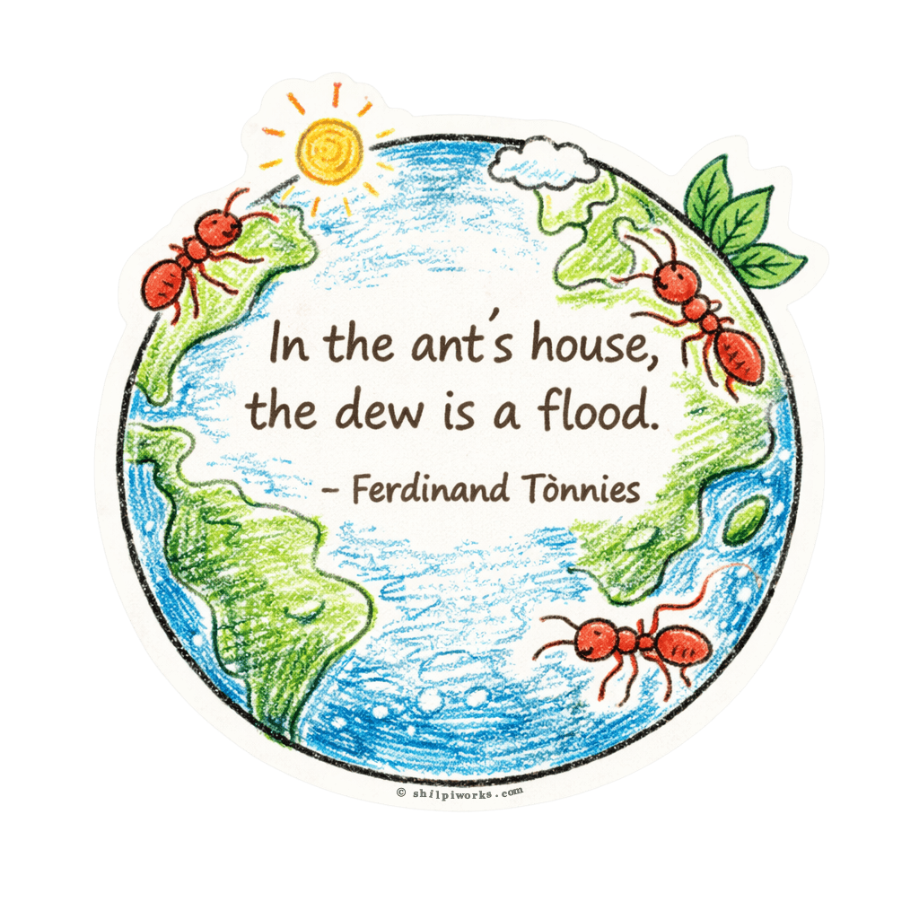 Ant Perspective Earth Quote - Ferdinand Tönnies
