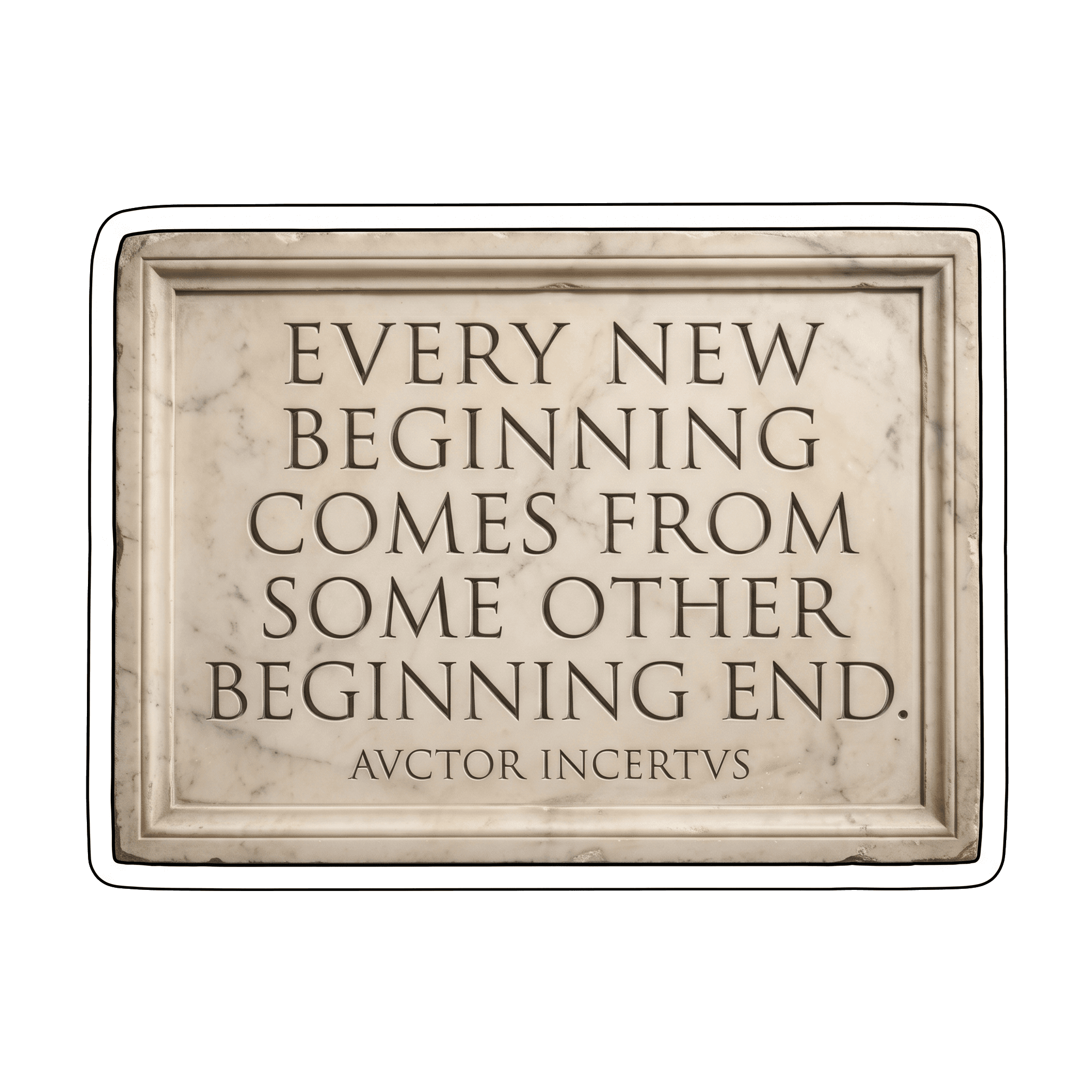 Stoic Wisdom Marble Stele: New Beginnings from Ends