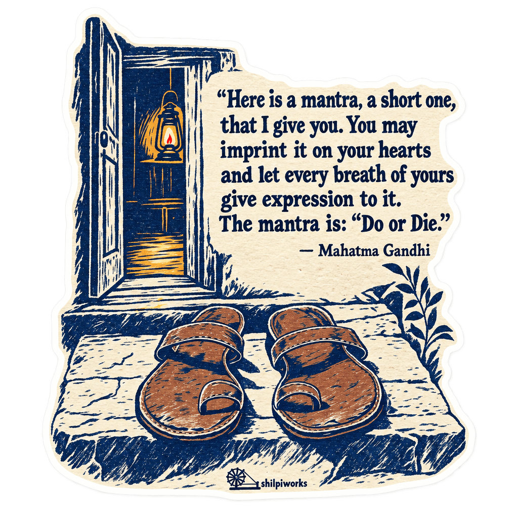 Mahatma Gandhi Sacred Mantra Sticker