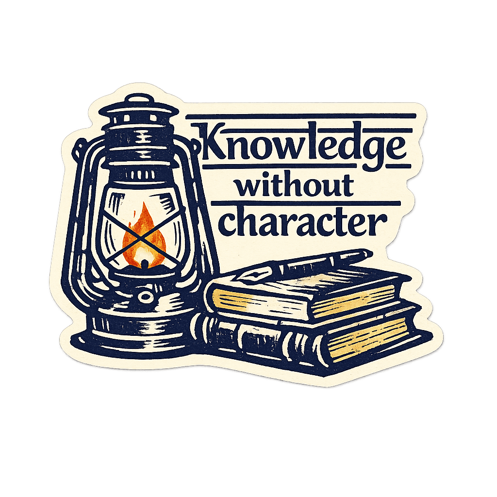Knowledge Without Character Quote Sticker