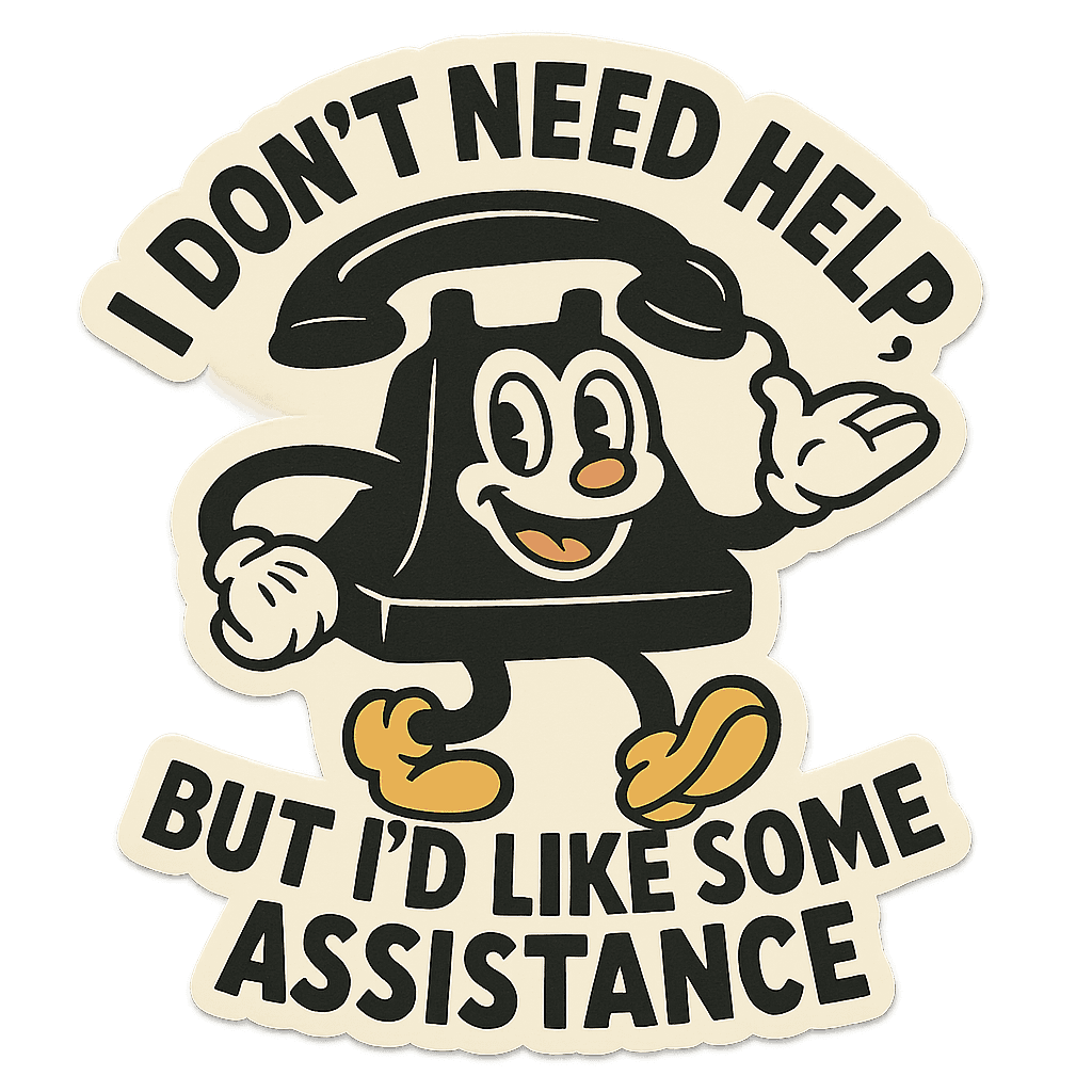 Retro Assistance Quote Illustration