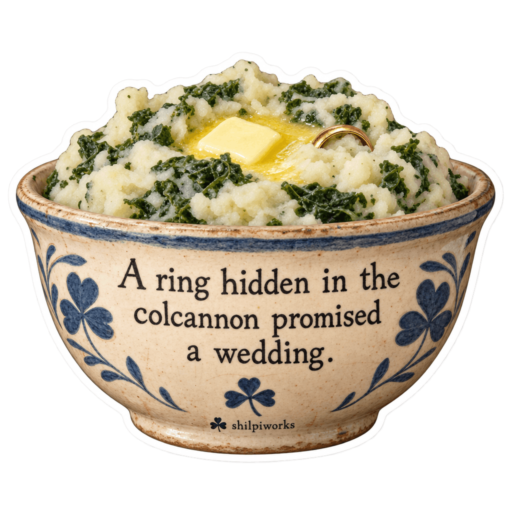 A ring hidden in the colcannon promised a wedding.