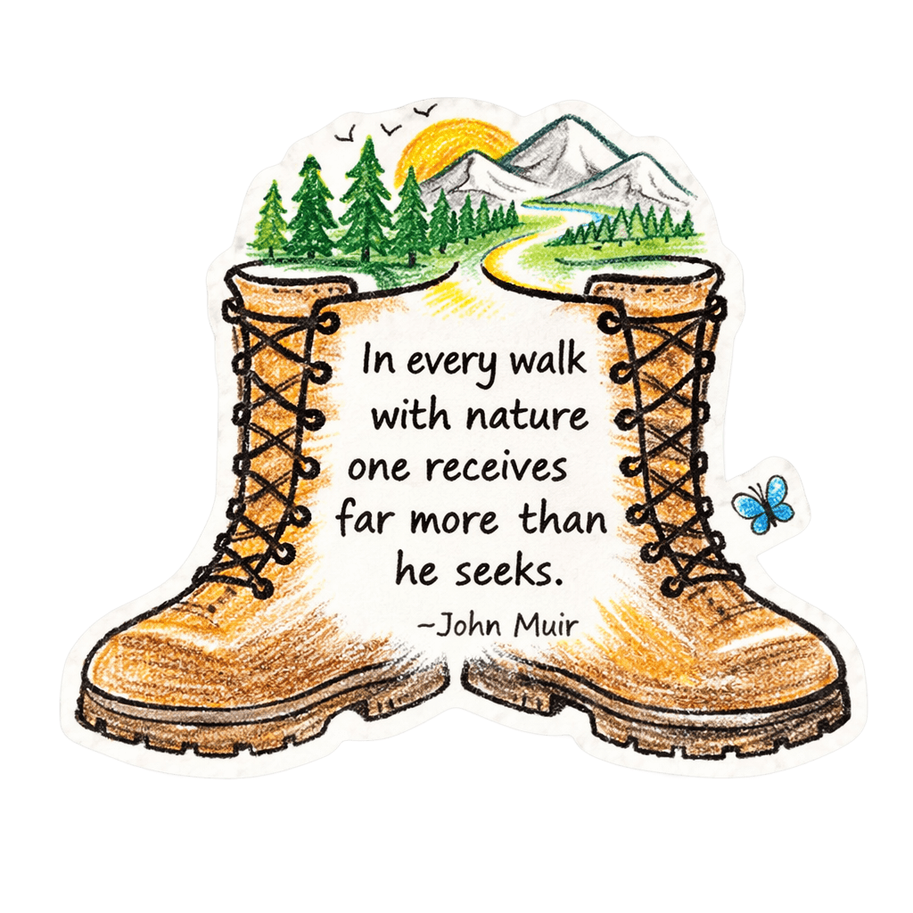 Nature-Inspired Hiking Boots Quote