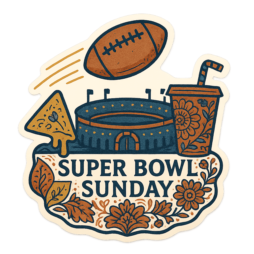 Super Bowl Sunday Game Day Celebration Art