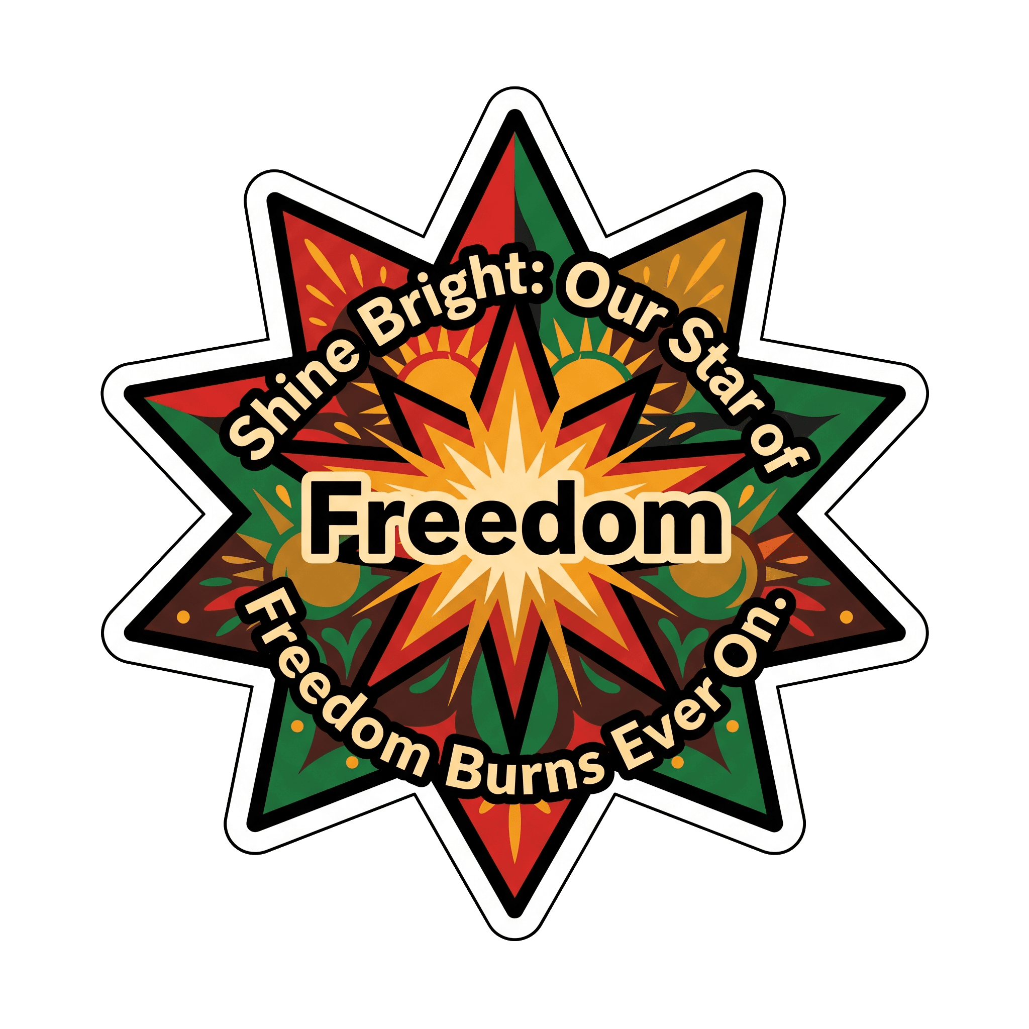 Shine Bright Freedom Star Sticker