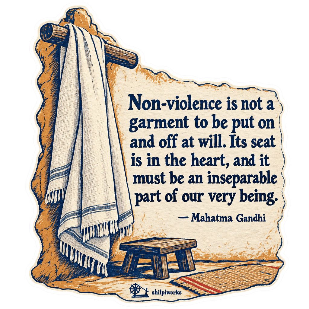 Gandhi Non-Violence Heart Quote Sticker