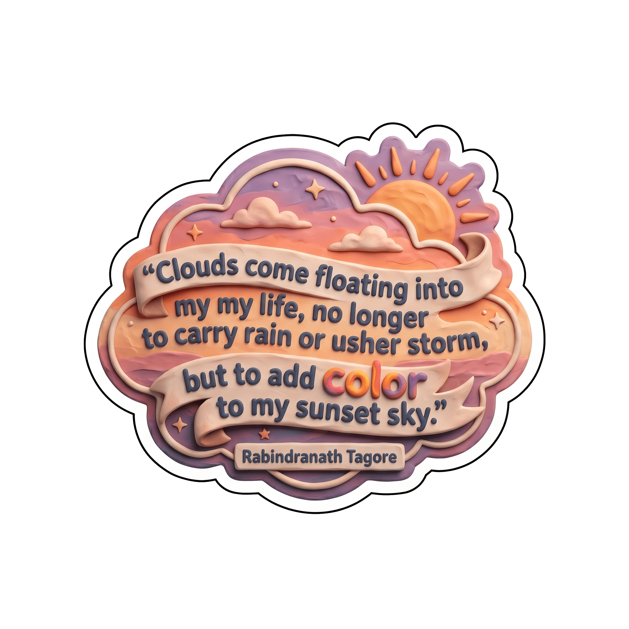 Tagore's Sunset Sky Clouds Quote