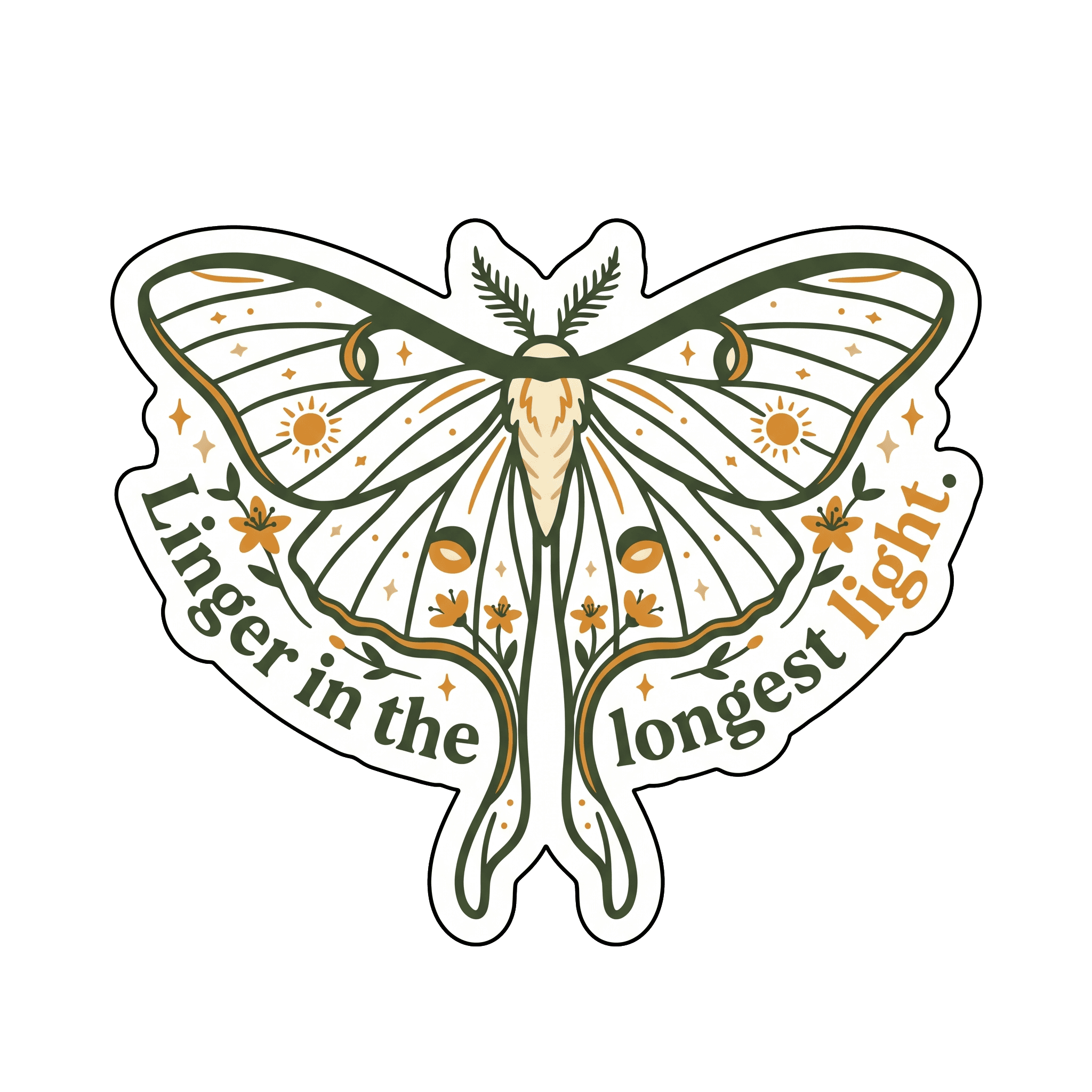 Longest Light Solar Moth Sticker
