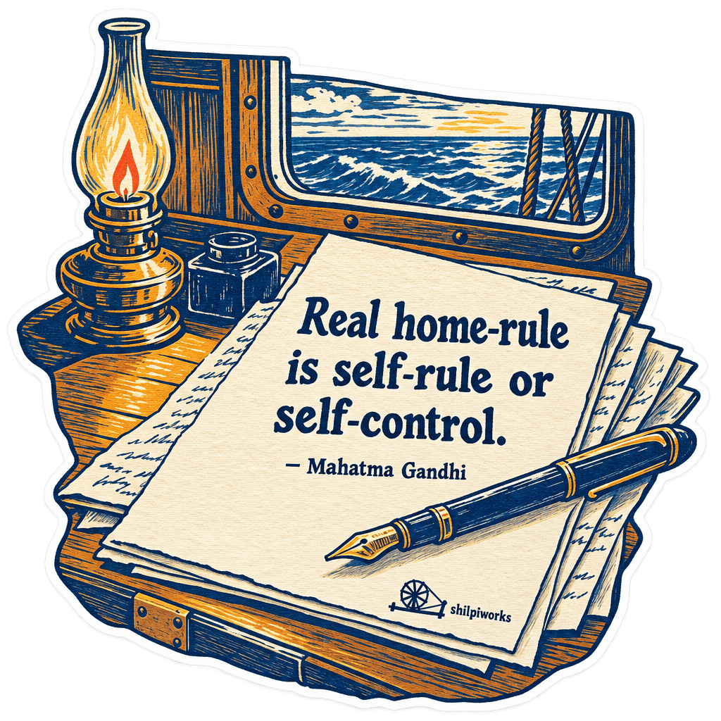 Mahatma Gandhi Self-Rule Quote Sticker