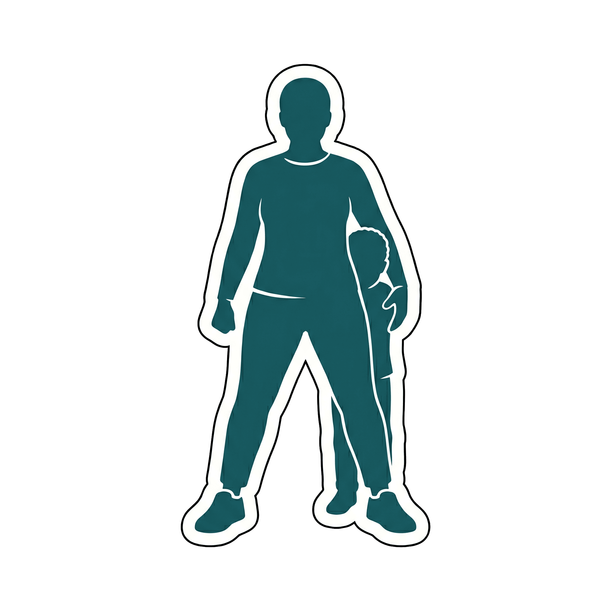 Guardian and Child Embrace Silhouette