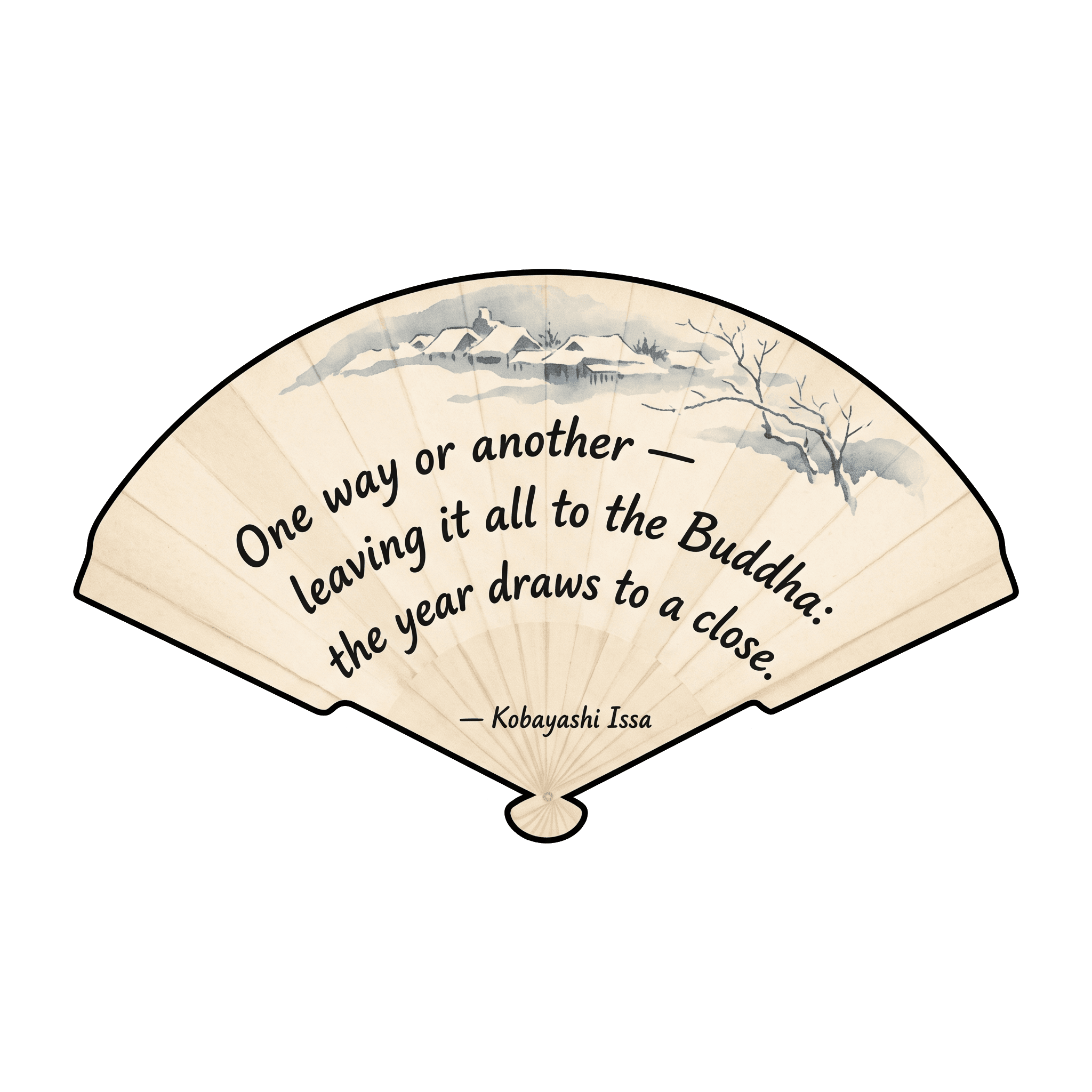 Issa's Year-End Serenity Haiku Sticker