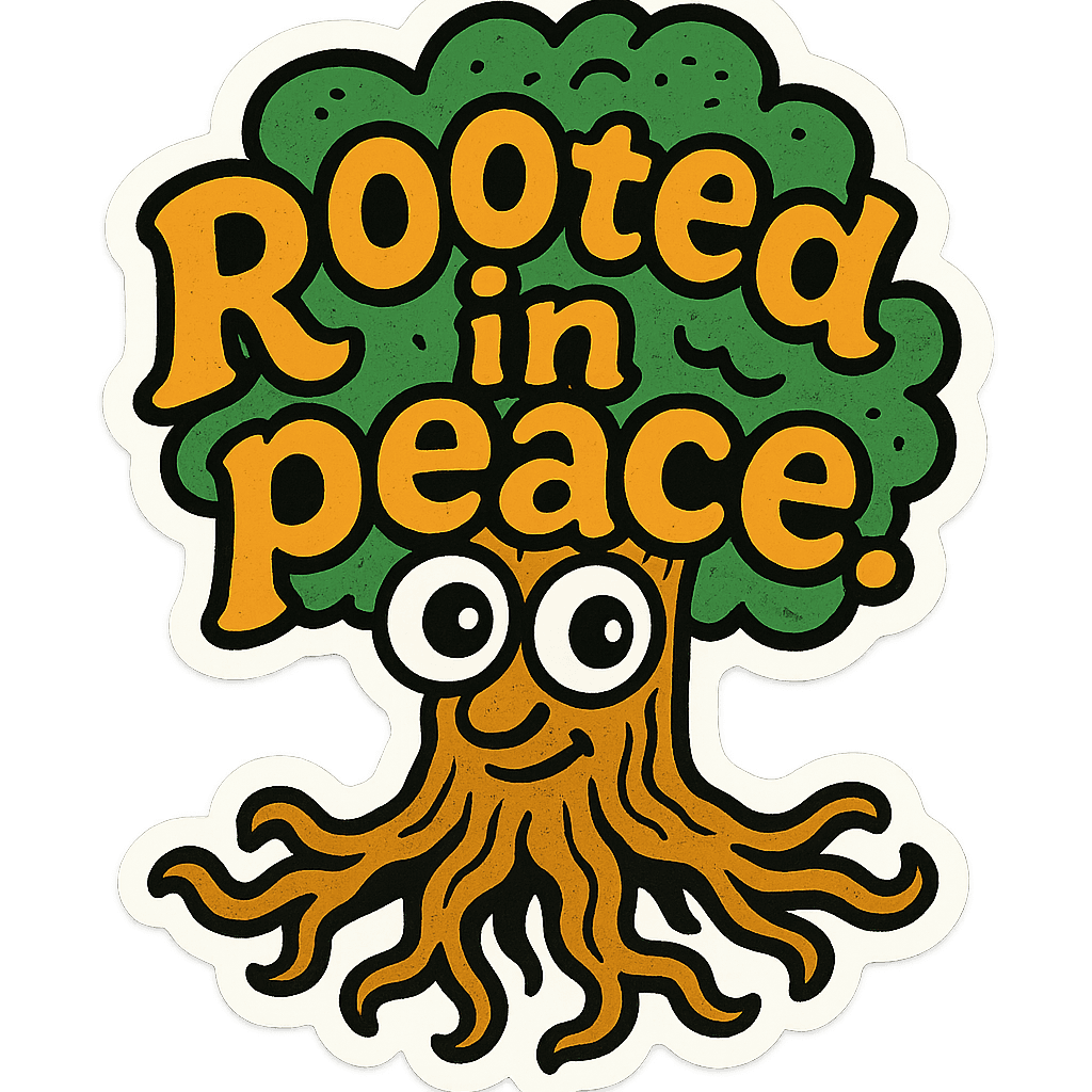 "Rooted in Peace" Whimsical Tree Art Piece