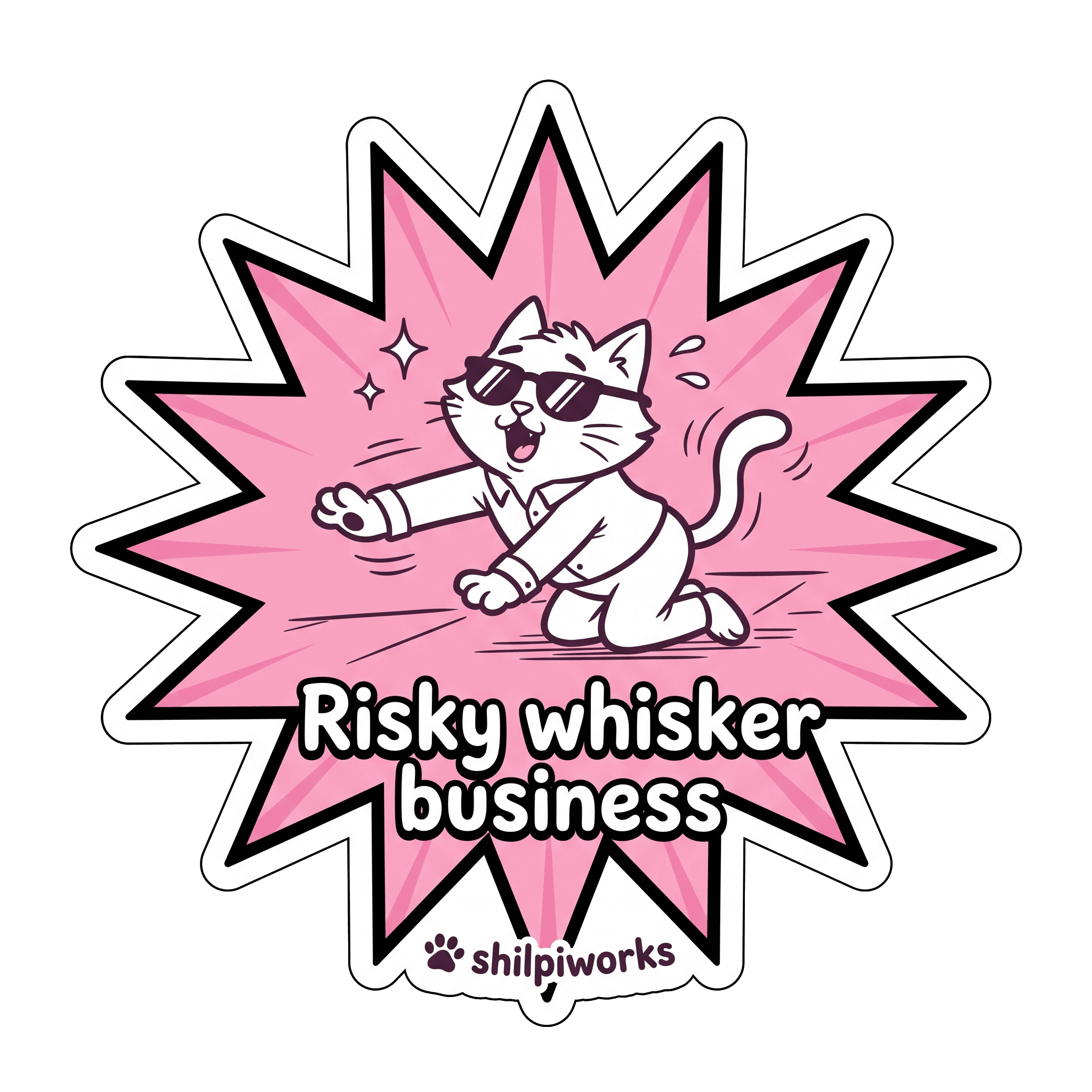Risky Whisker Business Goofy Cat