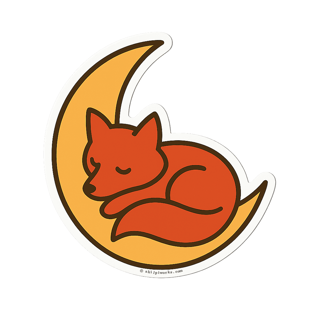 Fox on Moon Art